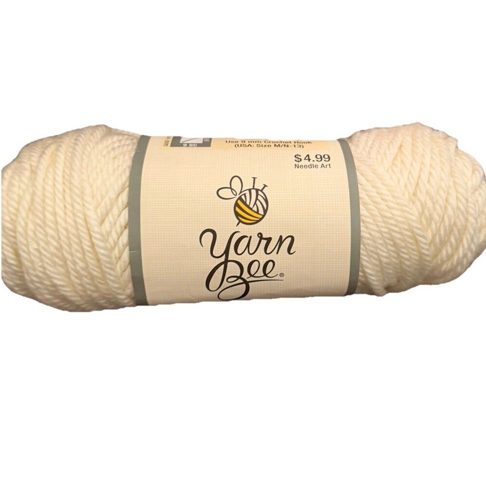 Yarn Bee True Colors Yarn 5 Oz/ 76 Yards Ivory 100% Acrylic